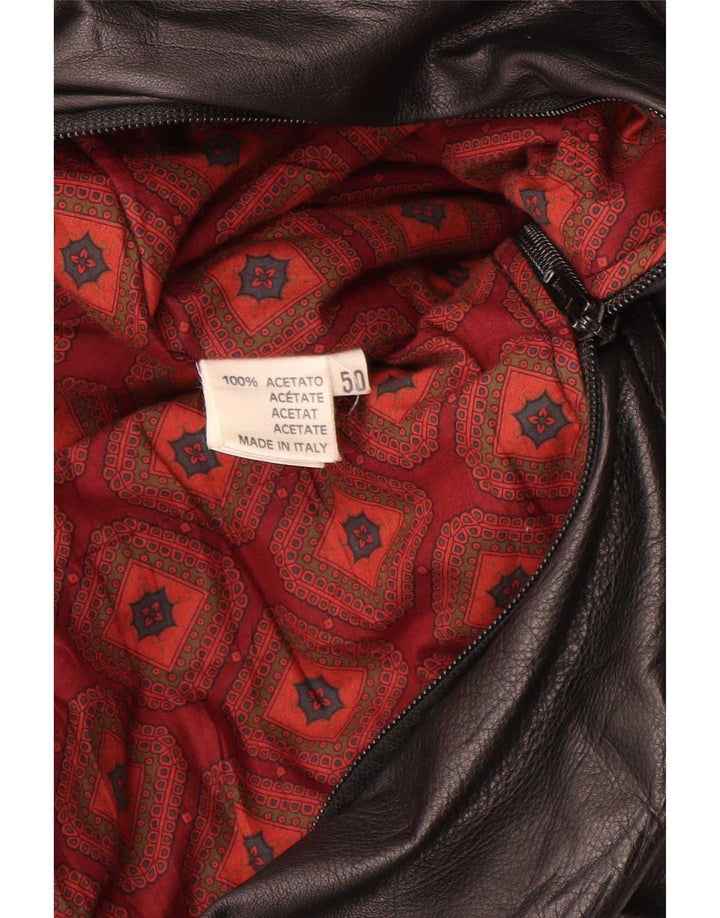 Vintage Herre Læderjakke IT 50 Large Sort