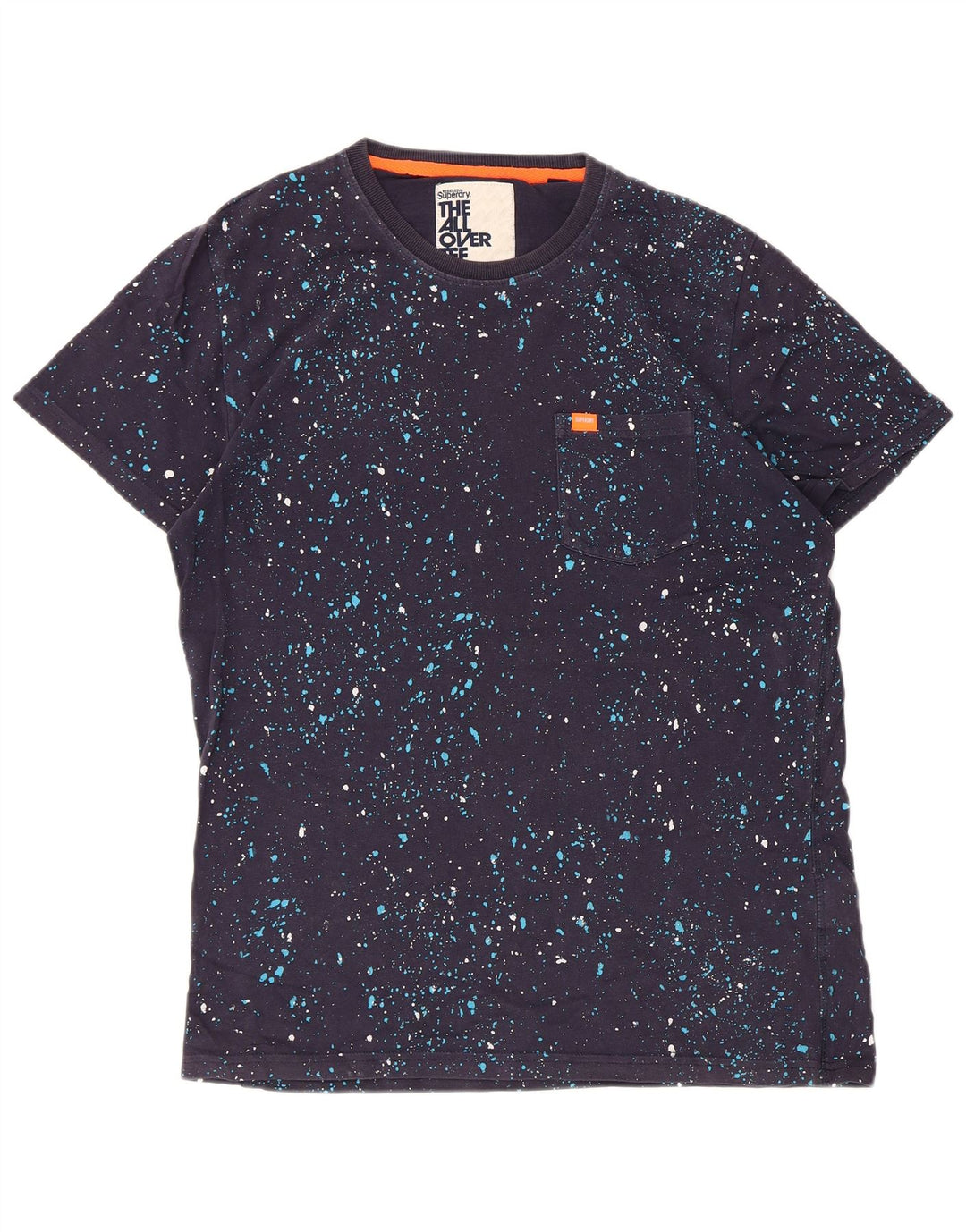 Superdry T-shirt top til mænd Stor marineblå plettet bomuld