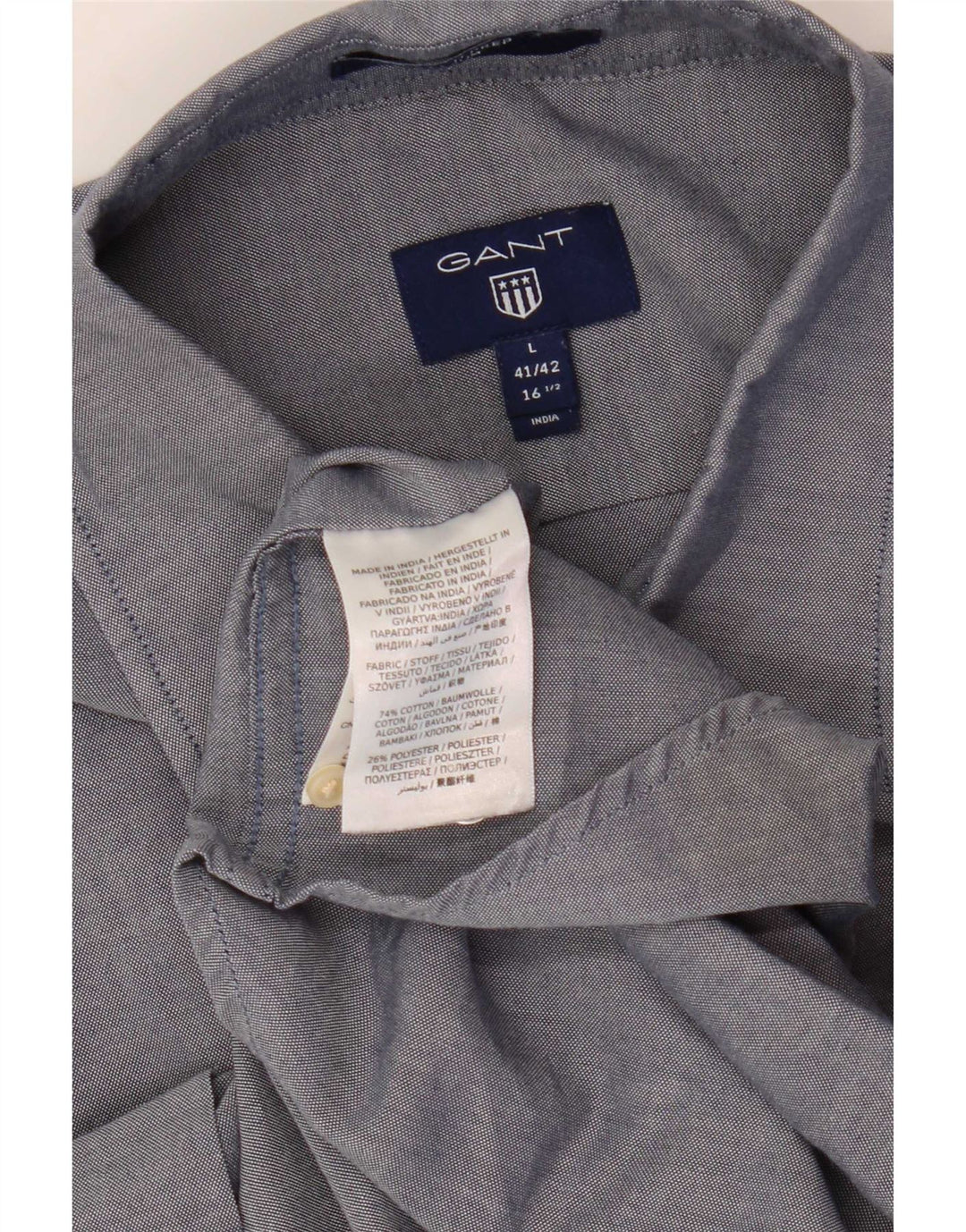 Gant Herre Slim Skjorte Størrelse 41/42 16 1/2 Stor Blå Bomuld