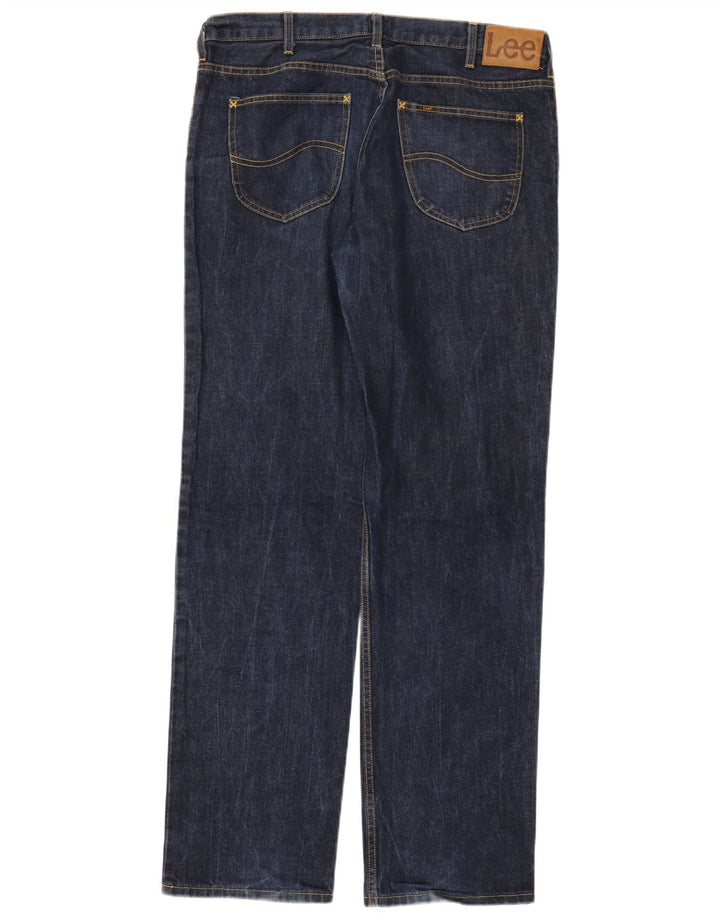 LEE Mens Brooklyn Comfort Straight Jeans W36 L34 Marineblå Bomuld