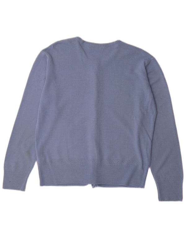 Marks & Spencer Dame Cardigan Sweater UK 16 Stor Blå Akryl