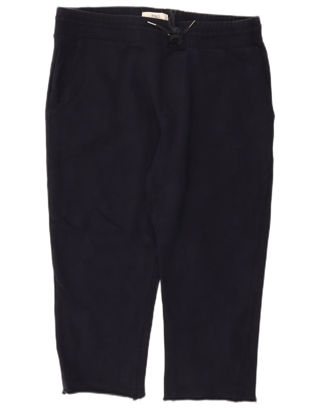 Marks & Spencer Womens Crop træningsdragt Bukser UK 16 Large Navy Blue