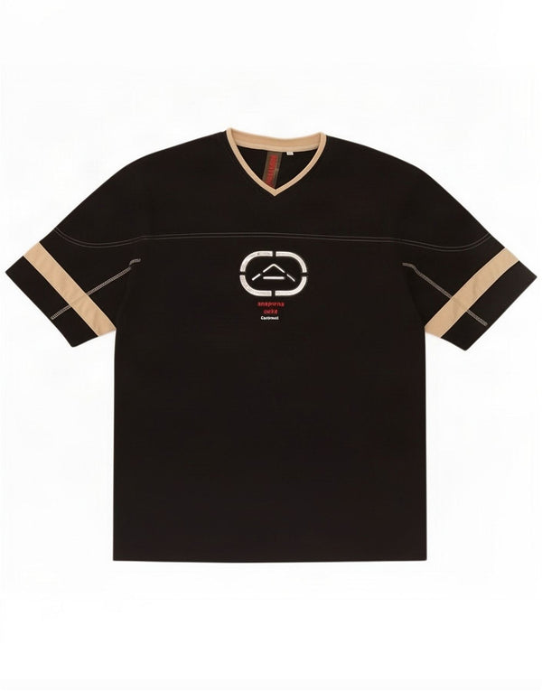 Anapurna Mens Graphic T-Shirt Top XL Black Colourblock Polyester