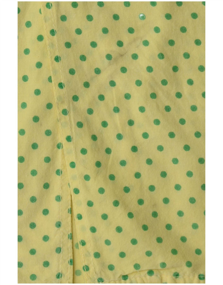 SASCH Kortærmet Herreskjorte Stor Gul Polka Dot Bomuld