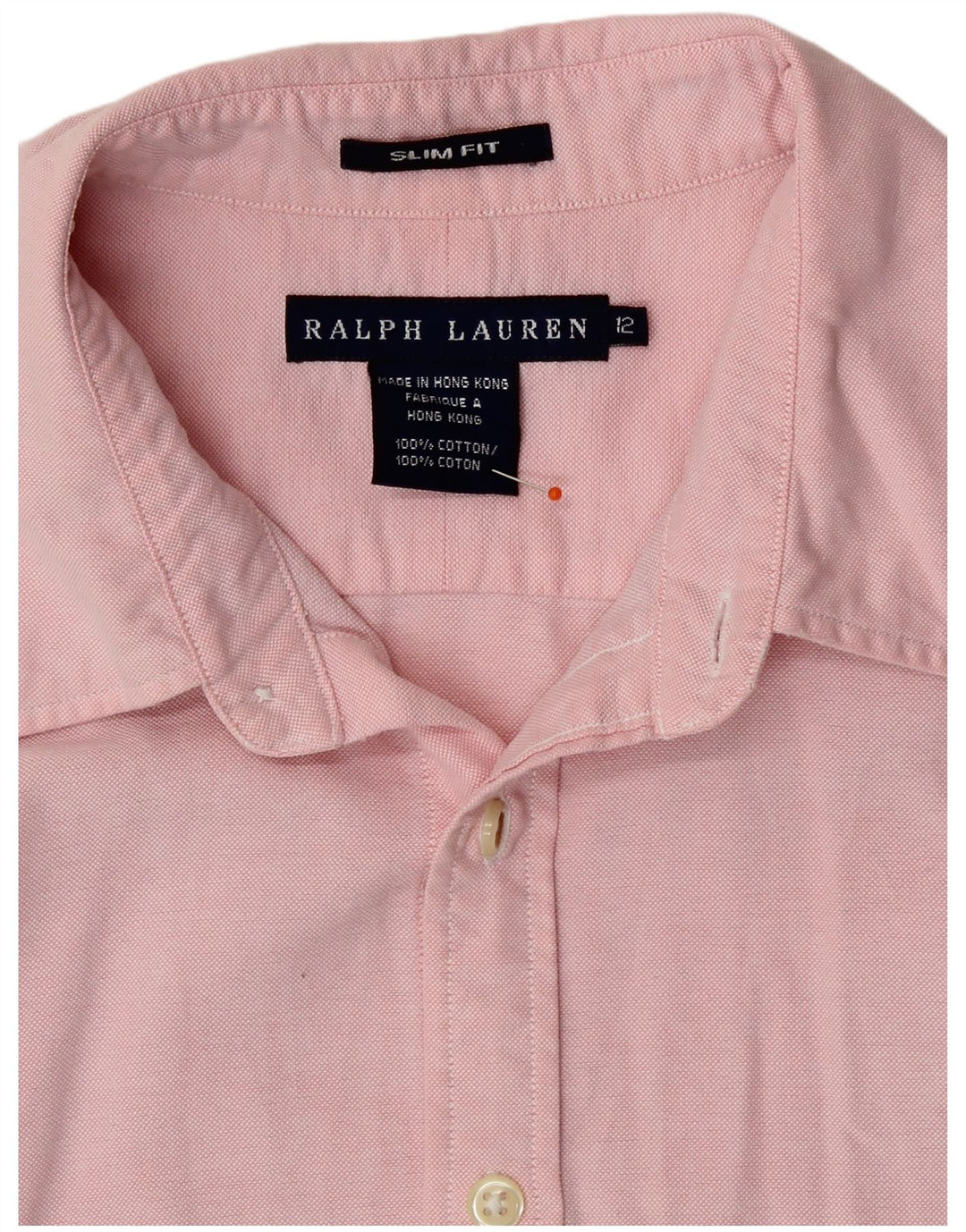 Ralph Lauren Dame Slim Fit Skjorte US 12 Large Pink Bomuld