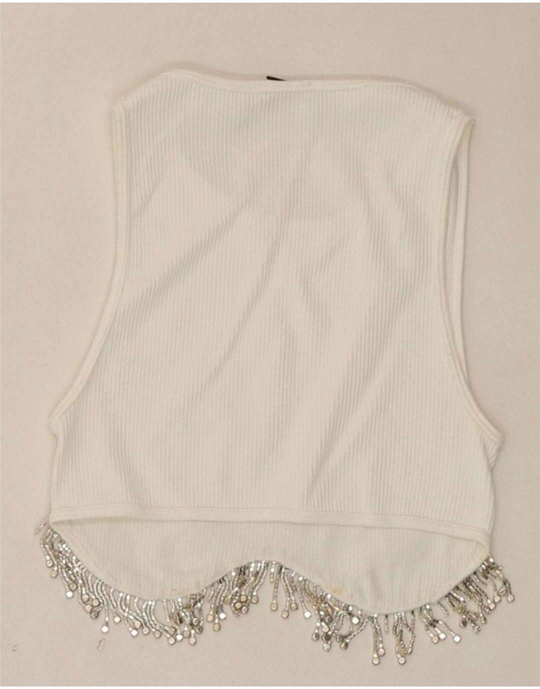 ZARA Womens Sleeveless Blouse Top UK 4 XS White Vintage Zara and Second-Hand Zara from Messina Hembry 