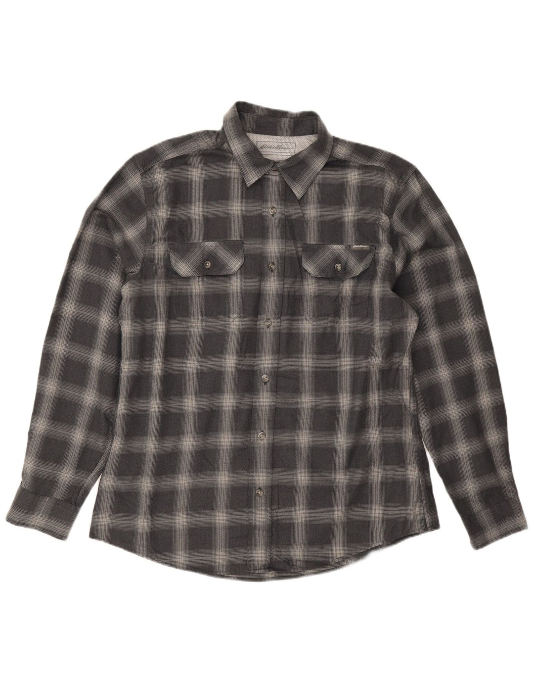 Eddie Bauer Herre flannelskjorte Stor marineblå ternet polyester