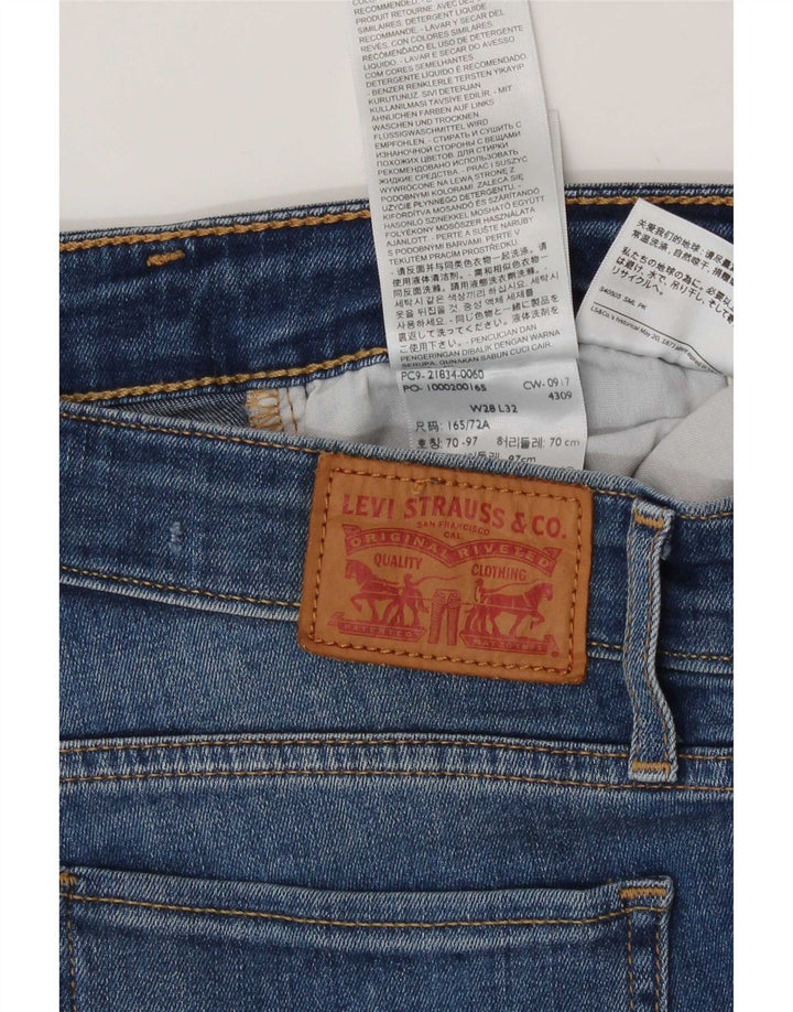 Levi's Dame 714 Straight Jeans W28 L32 Blå Bomuld