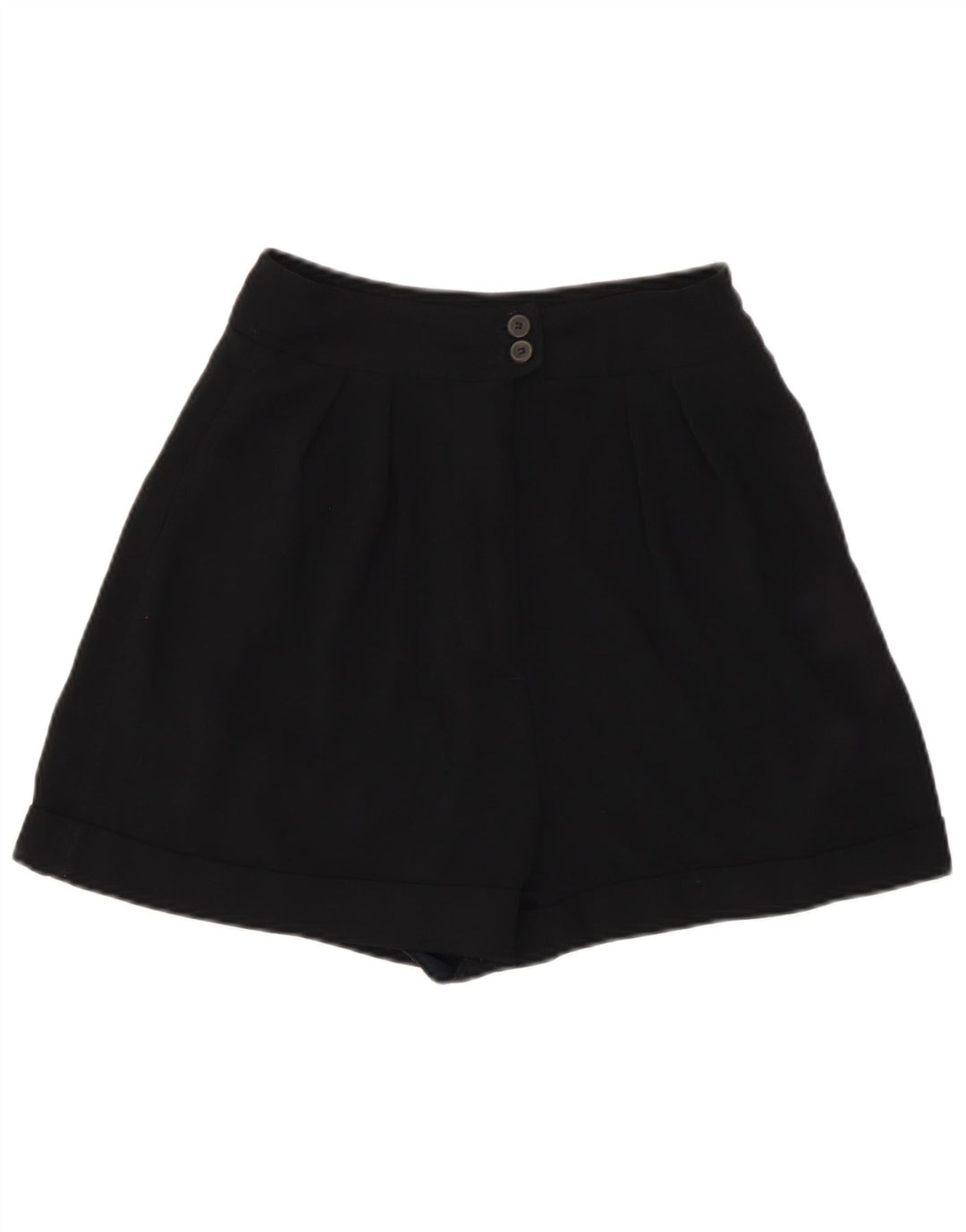 Zara kvinders højtaljede afslappede shorts Small W26 sort polyester