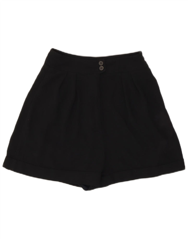 Zara kvinders højtaljede afslappede shorts Small W26 sort polyester