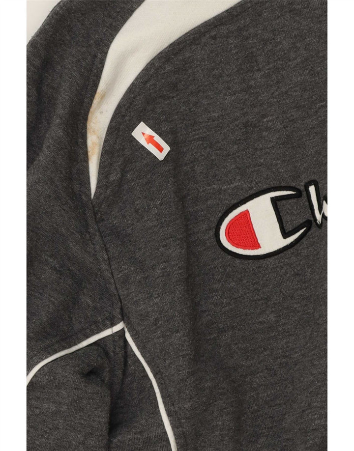 Champion Herre grafisk hættetrøje Jumper Medium Grey Colourblock Bomuld