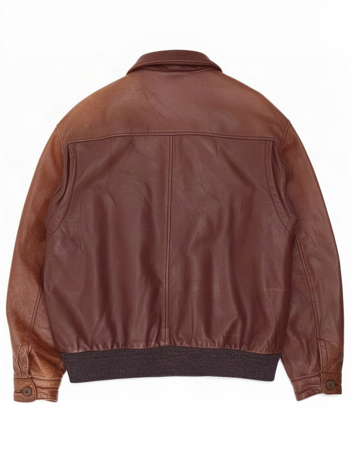 Vintage herre læderjakke UK 40 Large Brown Colourblock