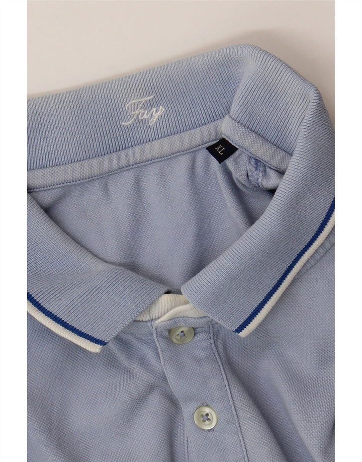 FAY Polo Shirt til mænd XL Blå Stribet