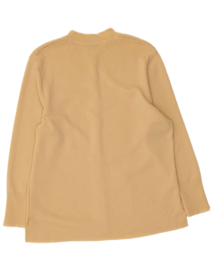 Vintage dame cardigan sweater UK 16 Stor beige uld