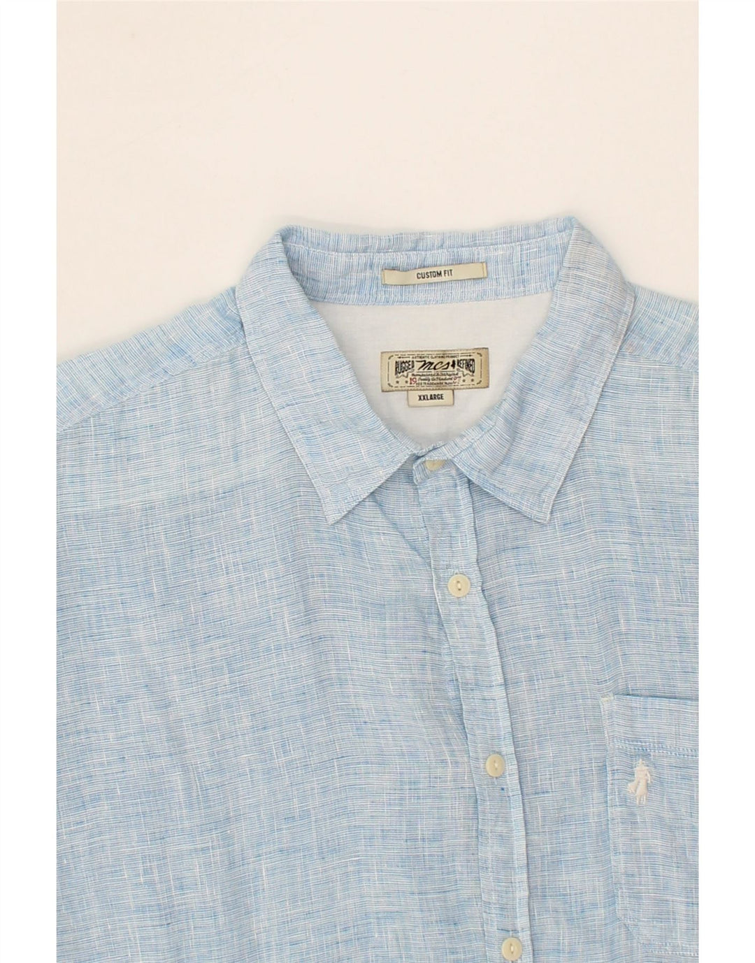 MARLBORO CLASSICS Herre Custom Fit skjorte 2XL blå hør