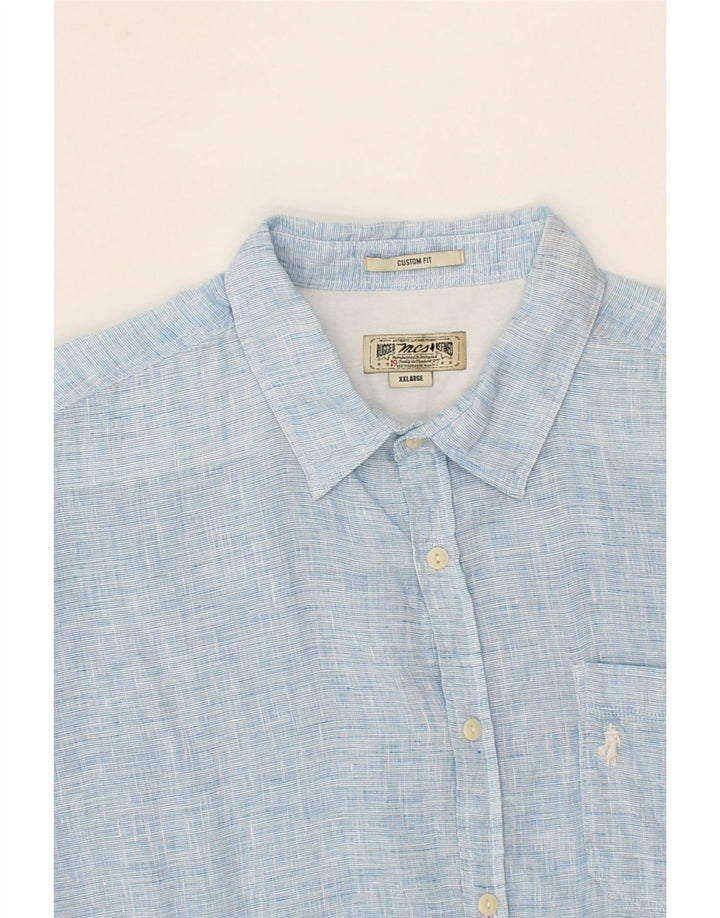 MARLBORO CLASSICS Herre Custom Fit skjorte 2XL blå hør