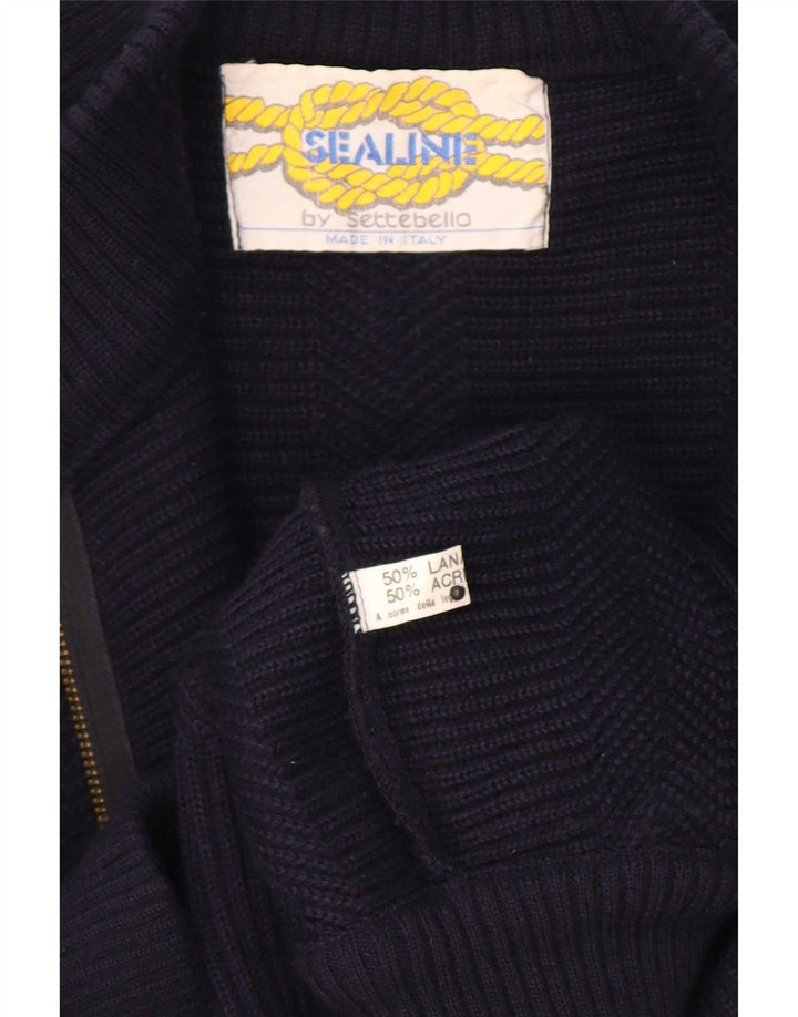 Settebello Herre cardigan sweater Medium Marineblå Uld