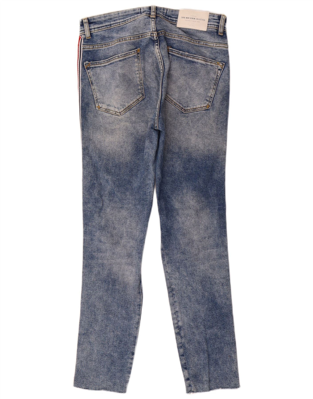 Zara Herre Distressed Slim Jeans EU 38 Small W30 L28 Blue Colourblock