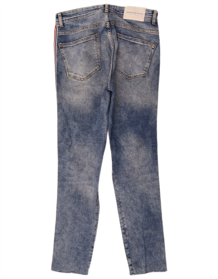 Zara Herre Distressed Slim Jeans EU 38 Small W30 L28 Blue Colourblock