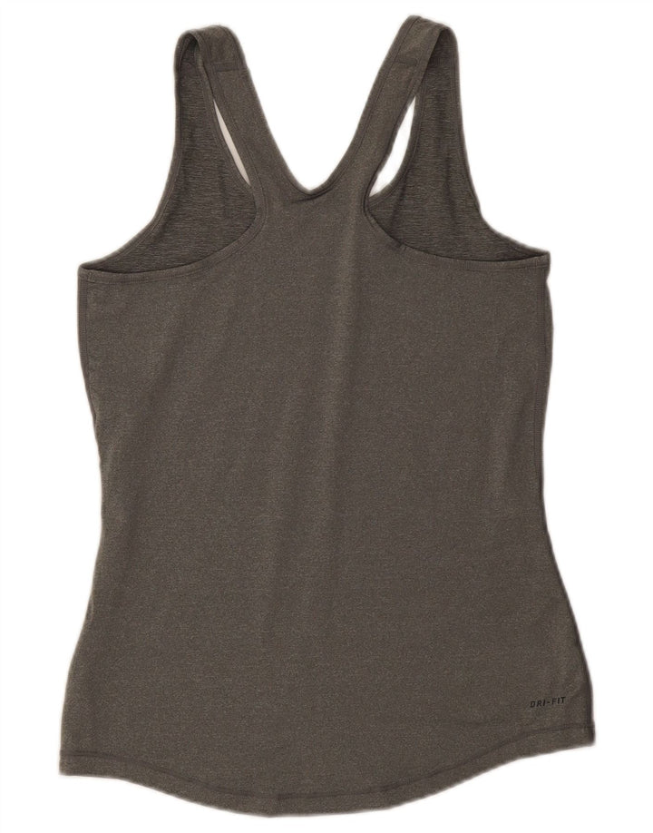 Nike Dame Grafisk Vest Top UK 12 Medium Grey Polyester