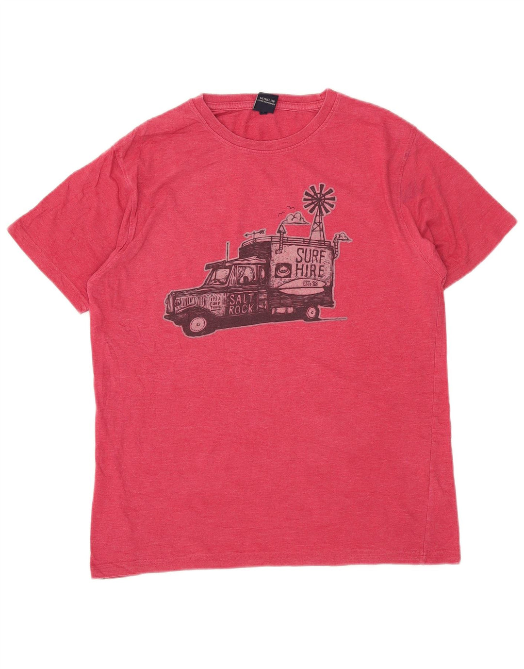 Saltrock Herre grafisk T-shirt Top Lille rød bomuld