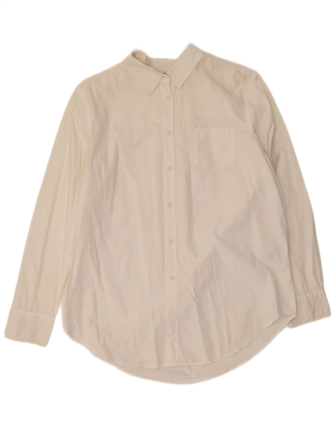 BENETTON Oversized skjorte til kvinder UK 6 XS Hvid bomuld