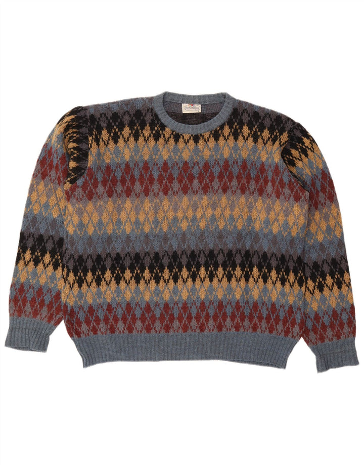 Fruit Of The Loom Herre Crew Neck Jumper Sweater Stor Flerfarvet