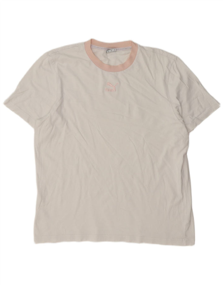 PUMA Herre T-Shirt Top Stor Hvid Bomuld