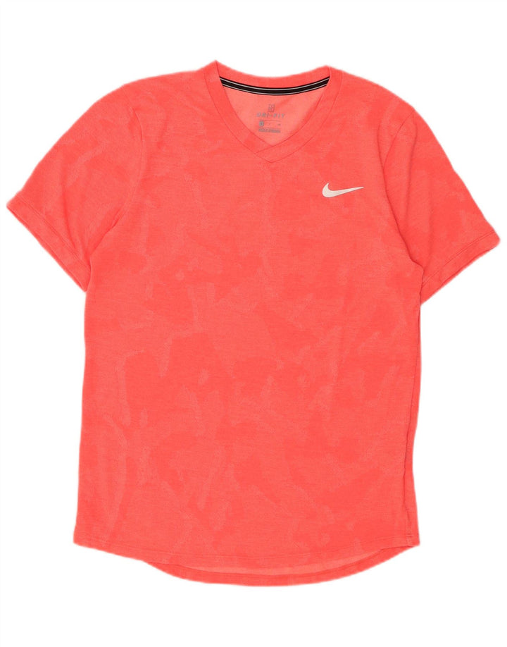 NIKE Herre Dri Fit T-shirt Top Lille Pink Camouflage Polyester