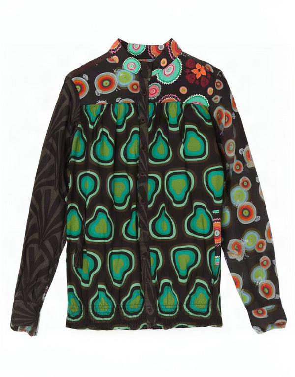 Desigual kvinders abstrakt mønster skjortebluse UK 18 XL Flerfarvet