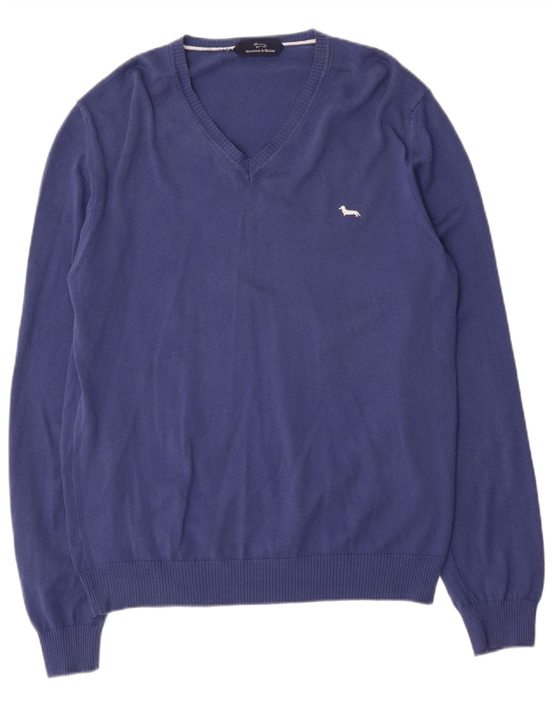 Harmont & Blaine Herre V-hals sweater stor blå