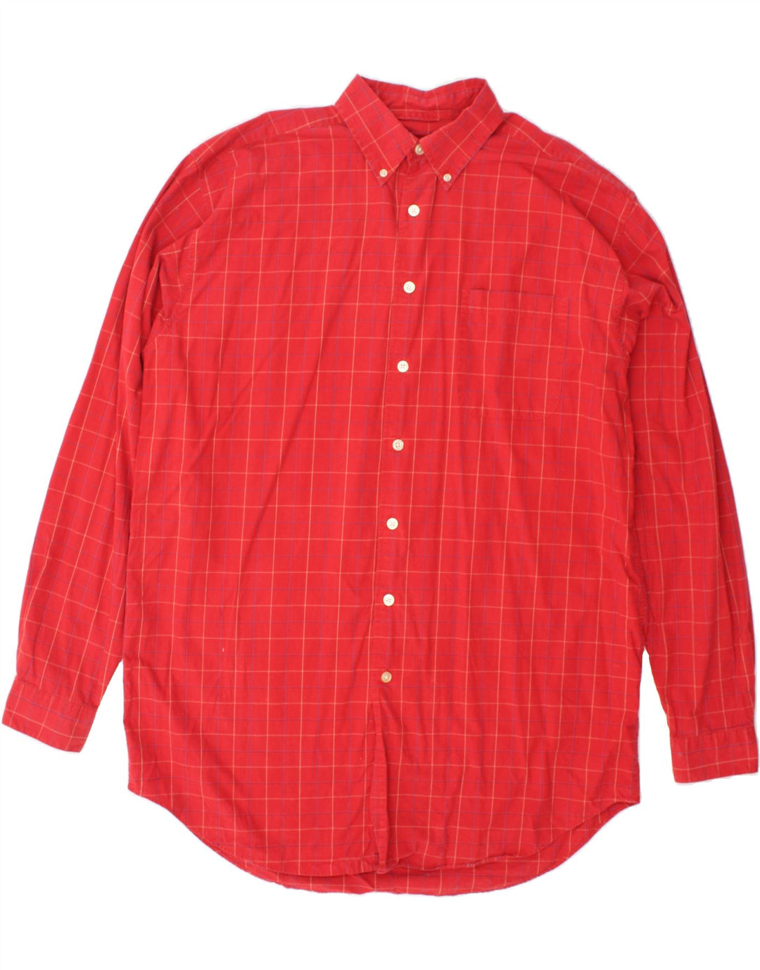 IZOD Mens Shirt Large Red Check Cotton 80s Vintage Izod and Second-Hand Izod from Messina Hembry 