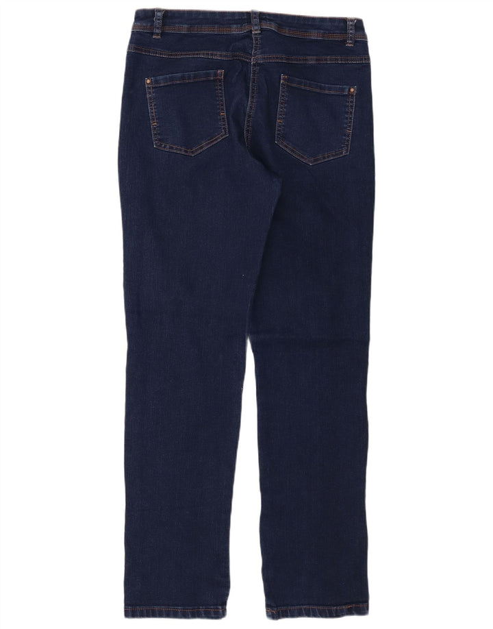 M&Co Dame Slim Jeans UK 12 Medium W34 L30 Marineblå Bomuld