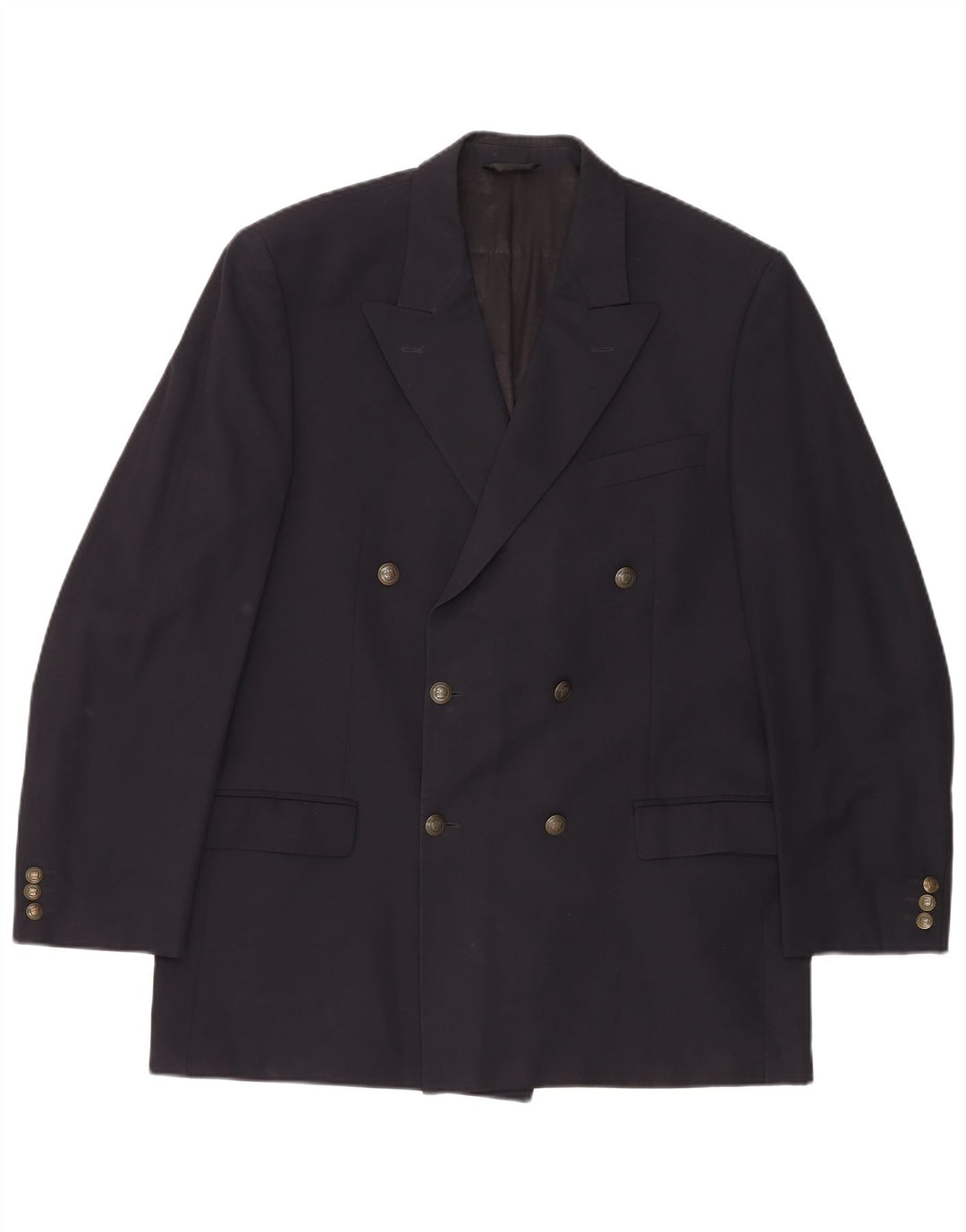 MARKS & SPENCER Herre dobbeltradet blazerjakke UK 42 Large Navy Blue