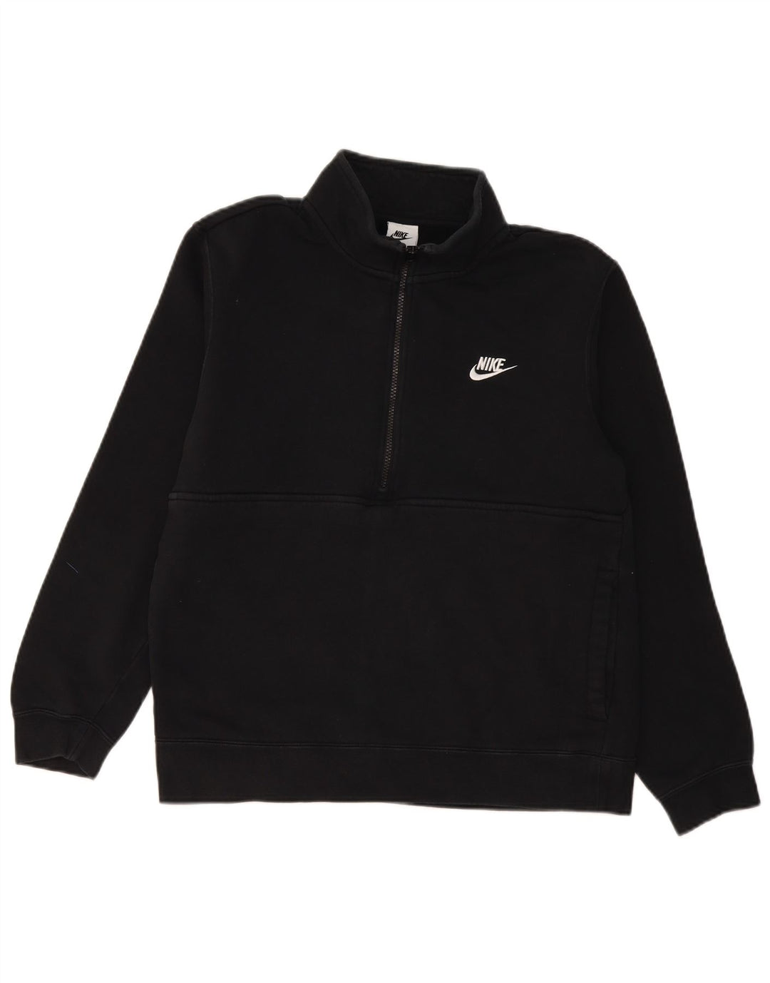 Nike Sweatshirt med lynlås til mænd mellem sort bomuld