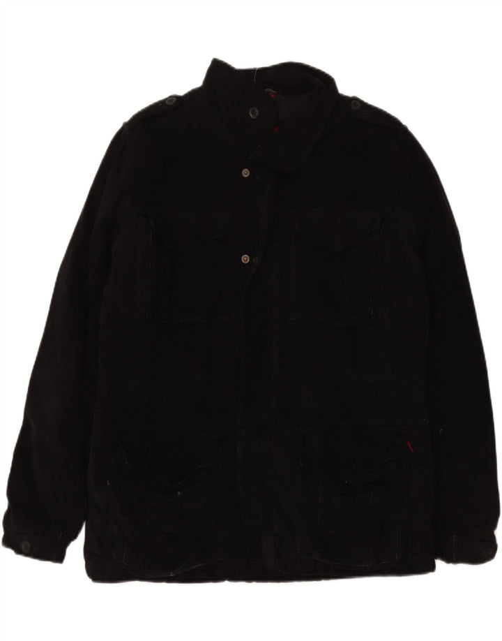 KAPPA Mens Military Jacket UK 38 Medium Navy Blue Cotton