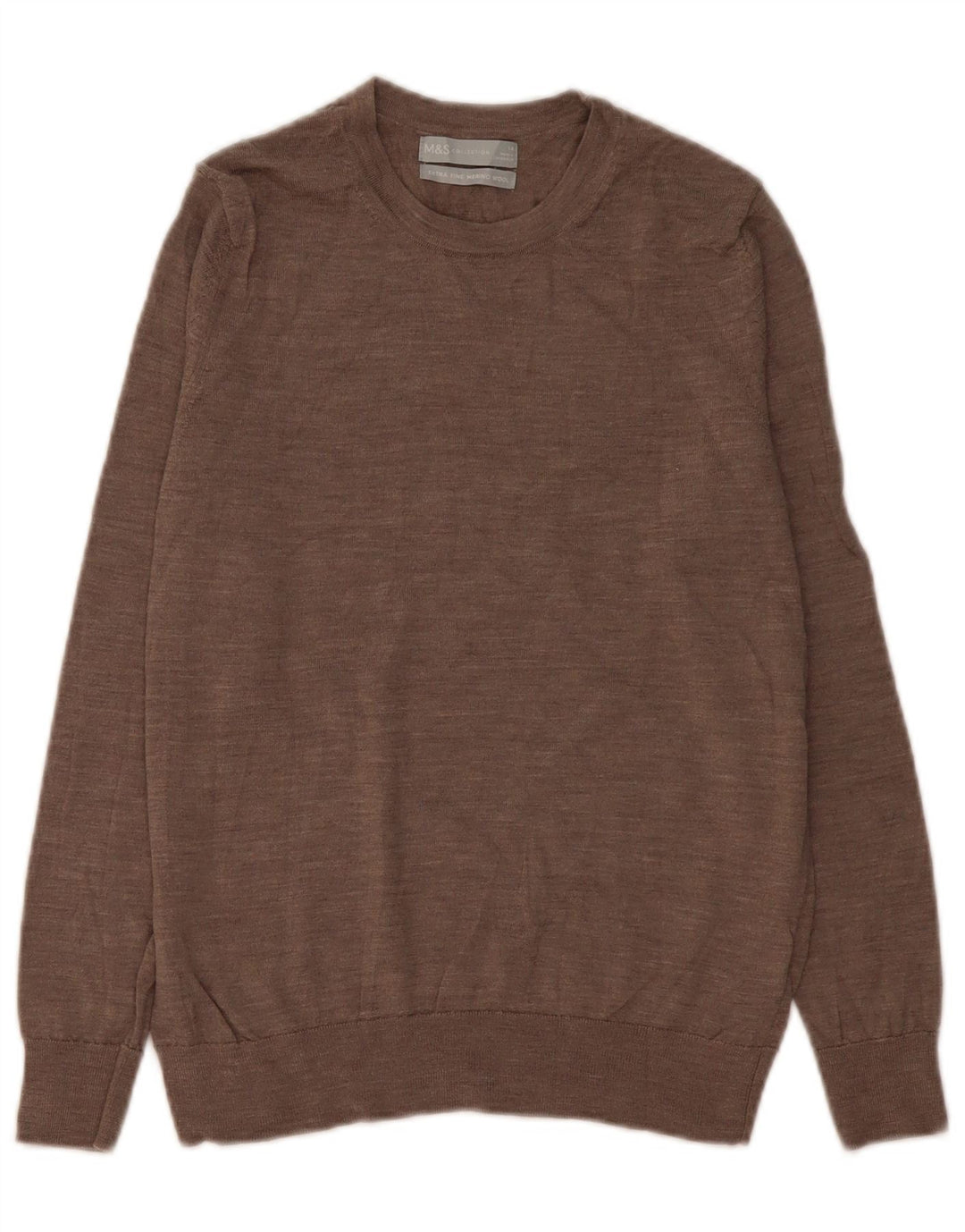 Marks & Spencer Dametrøjetrøje med rund hals DK 14 Medium Brun Flecked