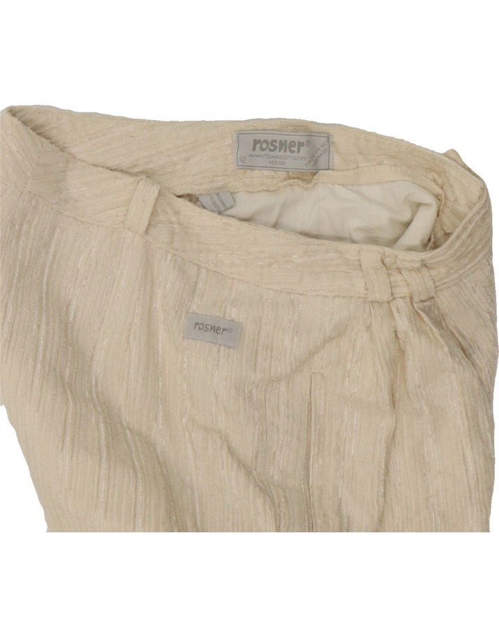 ROSNER Womens Pegged Corduroy Trousers IT 42 Medium W28 L30 Off White Vintage Rosner and Second-Hand Rosner from Messina Hembry 