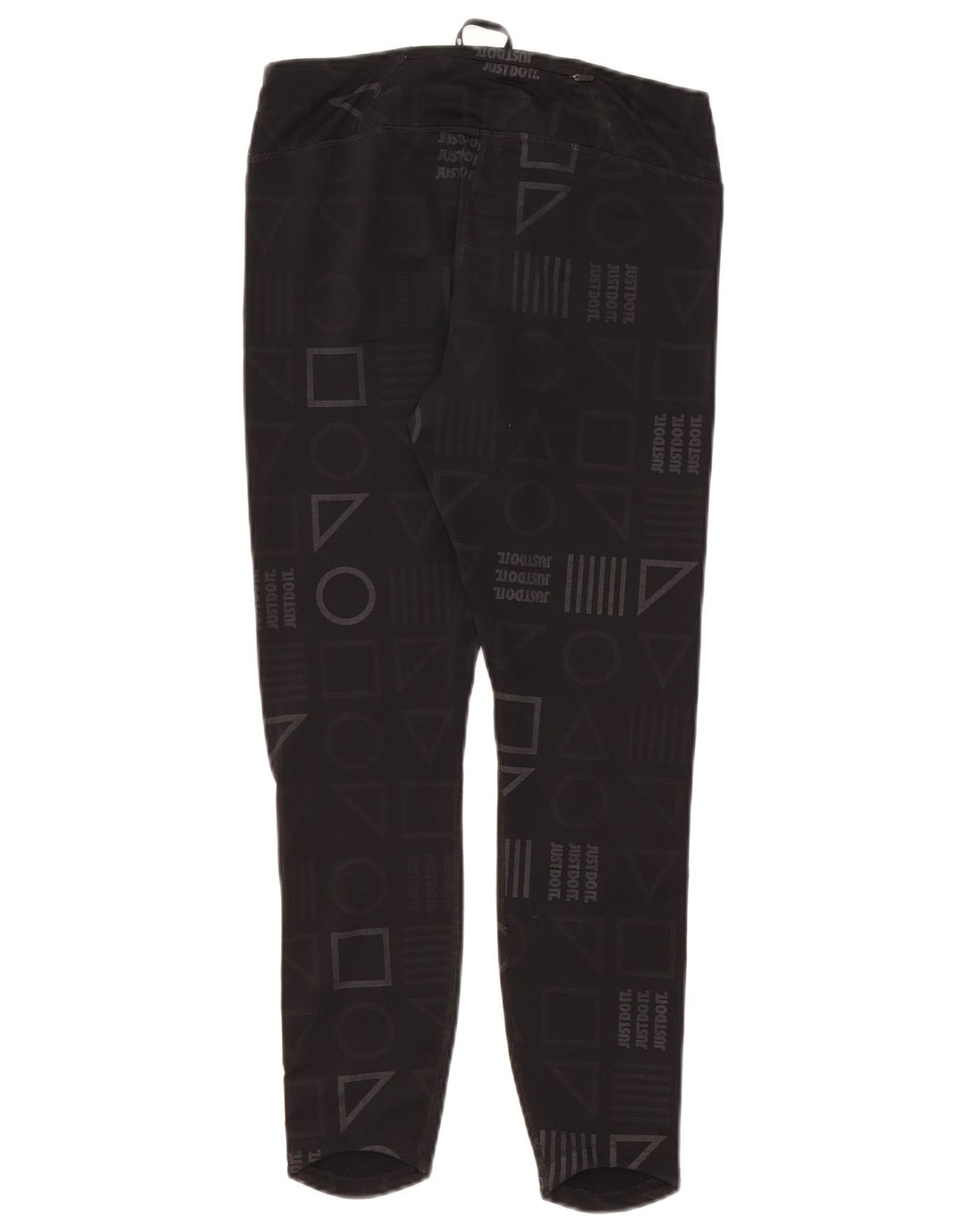 Nike Dame Dri Fit Grafiske Leggings UK 14 Medium Sort Geometrisk