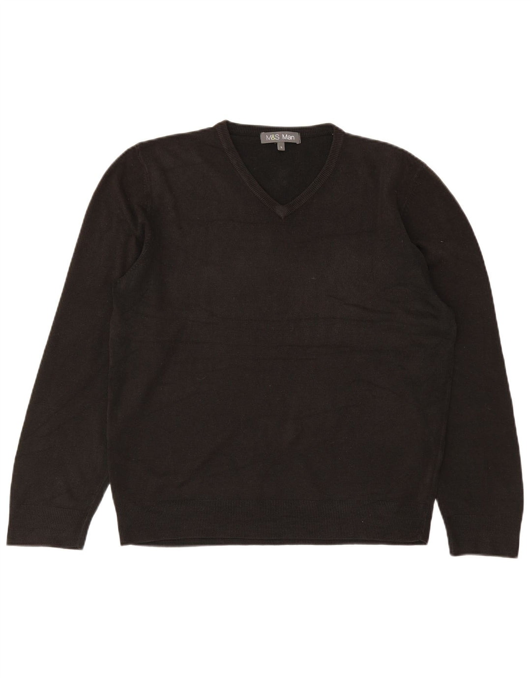 Marks & Spencer Herre V-hals sweater Stor sort akryl