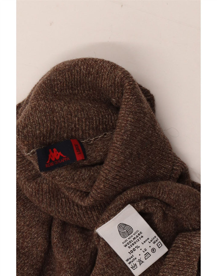 Kappa Herre Rullehalstrøje Sweater Stor Brun Flecked Uld