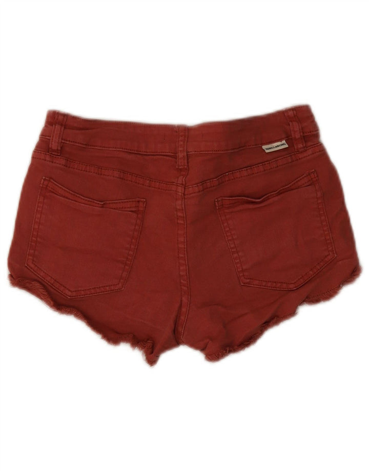 Billabong Womens Distressed Denim Shorts W26 Small Red Bomuld