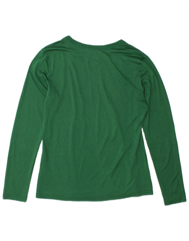 Nike Dame Dri Fit Top Langærmet UK 14 Medium Green Polyester