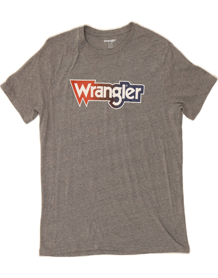 WRANGLER Mens Graphic T-Shirt Top Medium Grey Cotton Vintage Wrangler and Second-Hand Wrangler from Messina Hembry 