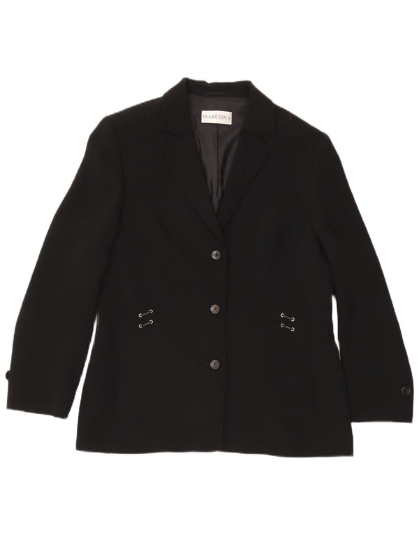 Marcona Dame 3 Button Blazer Jacket UK 16 Large Black Polyester