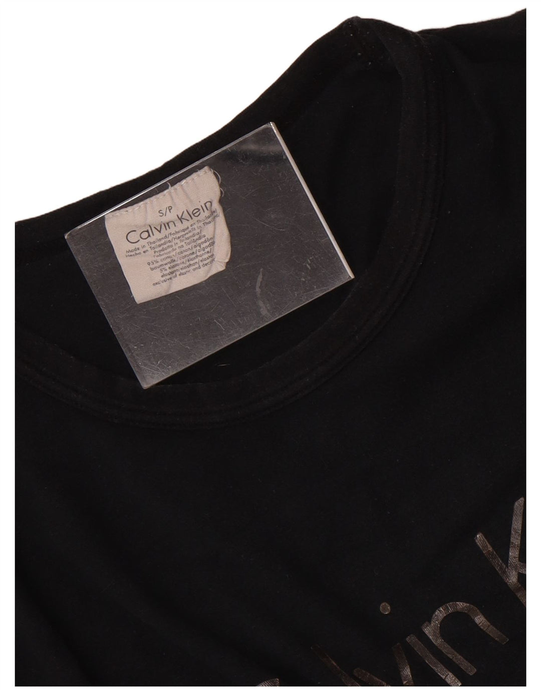 Calvin Klein Herre grafisk T-shirt Top Lille sort bomuld