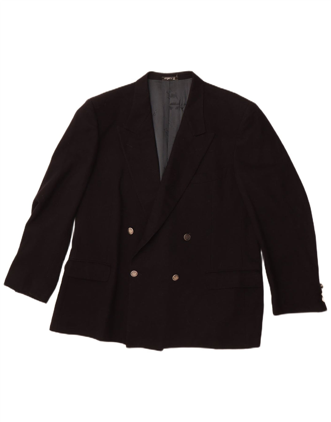 UNGARO Herre dobbeltradet blazerjakke UK 40 Large Navy Blue