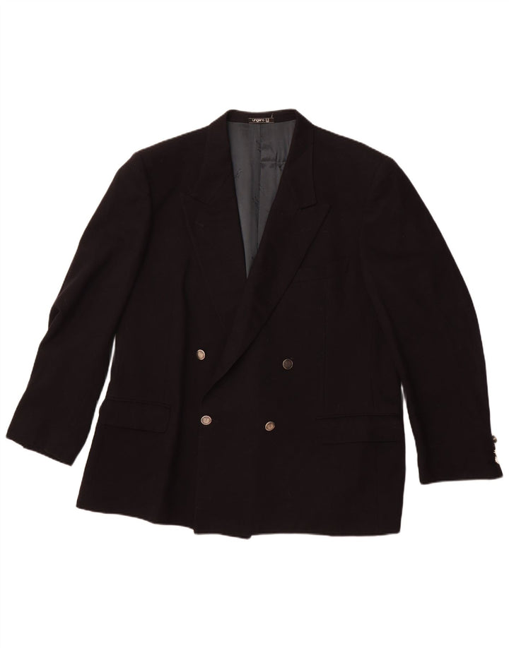 UNGARO Herre dobbeltradet blazerjakke UK 40 Large Navy Blue