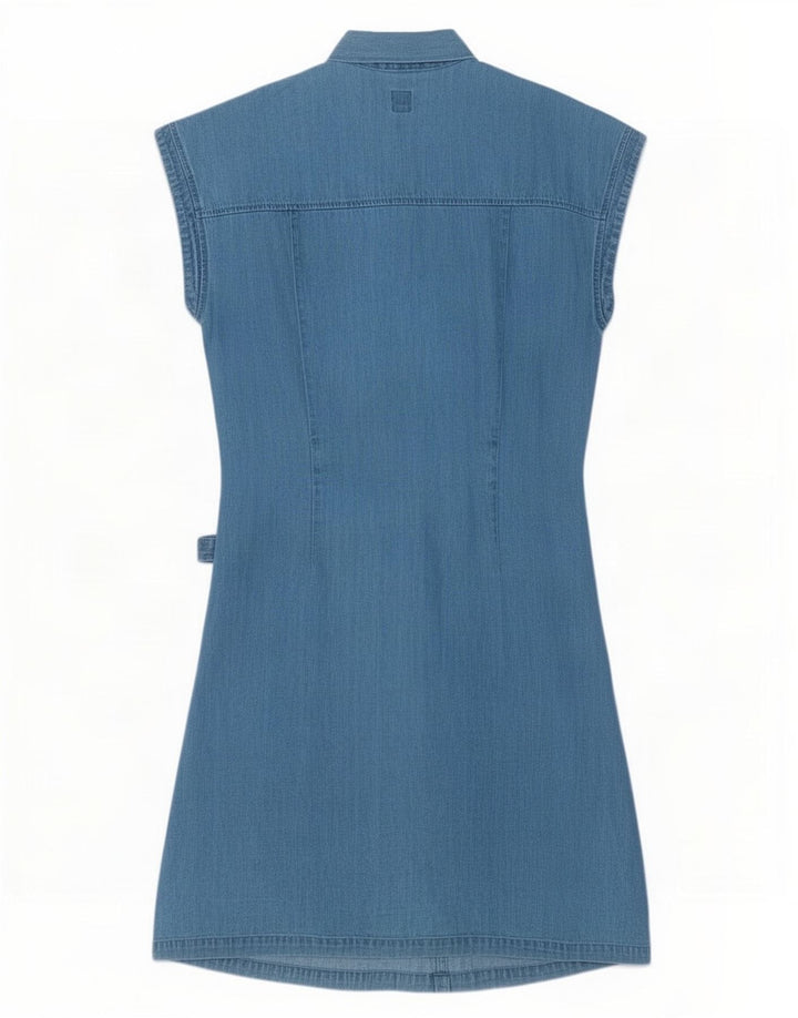 Gant Dame Denim Kjole UK 16 Stor Blå Bomuld