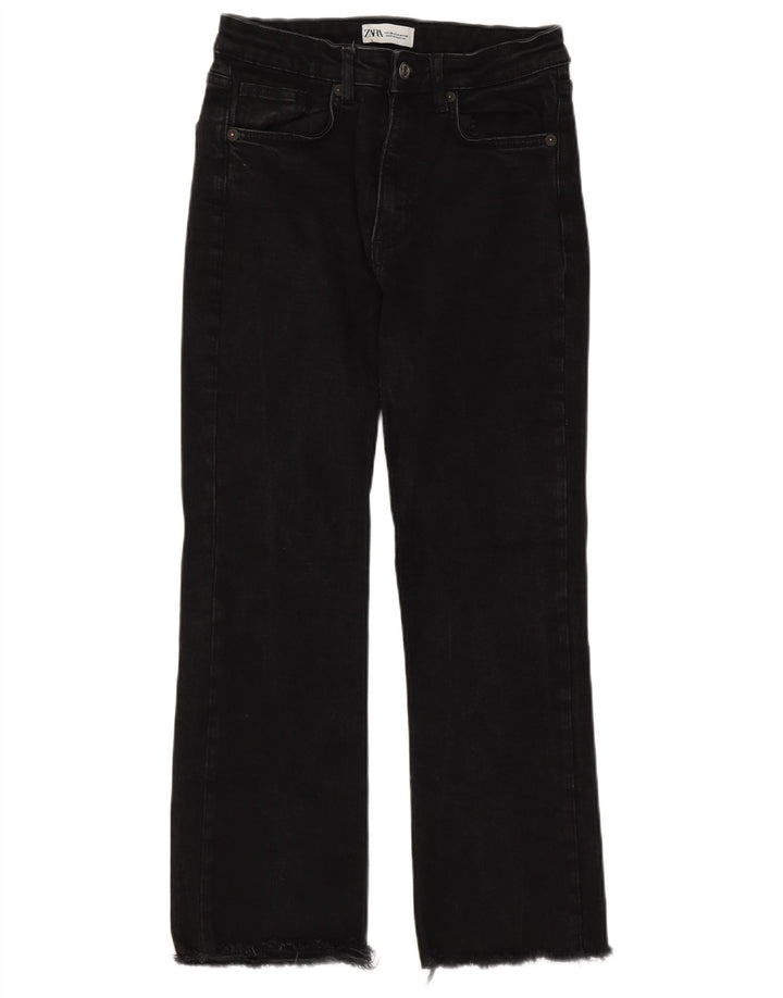Zara Dame Straight Jeans EU 38 Small W28 L25 Sort Bomuld